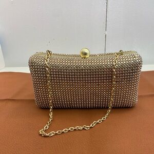 Whiting & Davis Gold Mesh Clutch Evening Cocktail New Years Party Bag